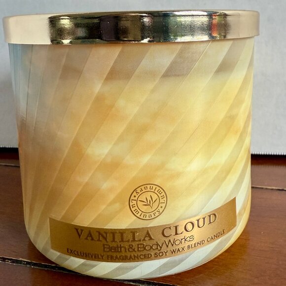 Bath & Body Works Other - NEW Bath & Body Works VANILLA CLOUD 3-Wick Glowing Luminary14.5 oz Candle